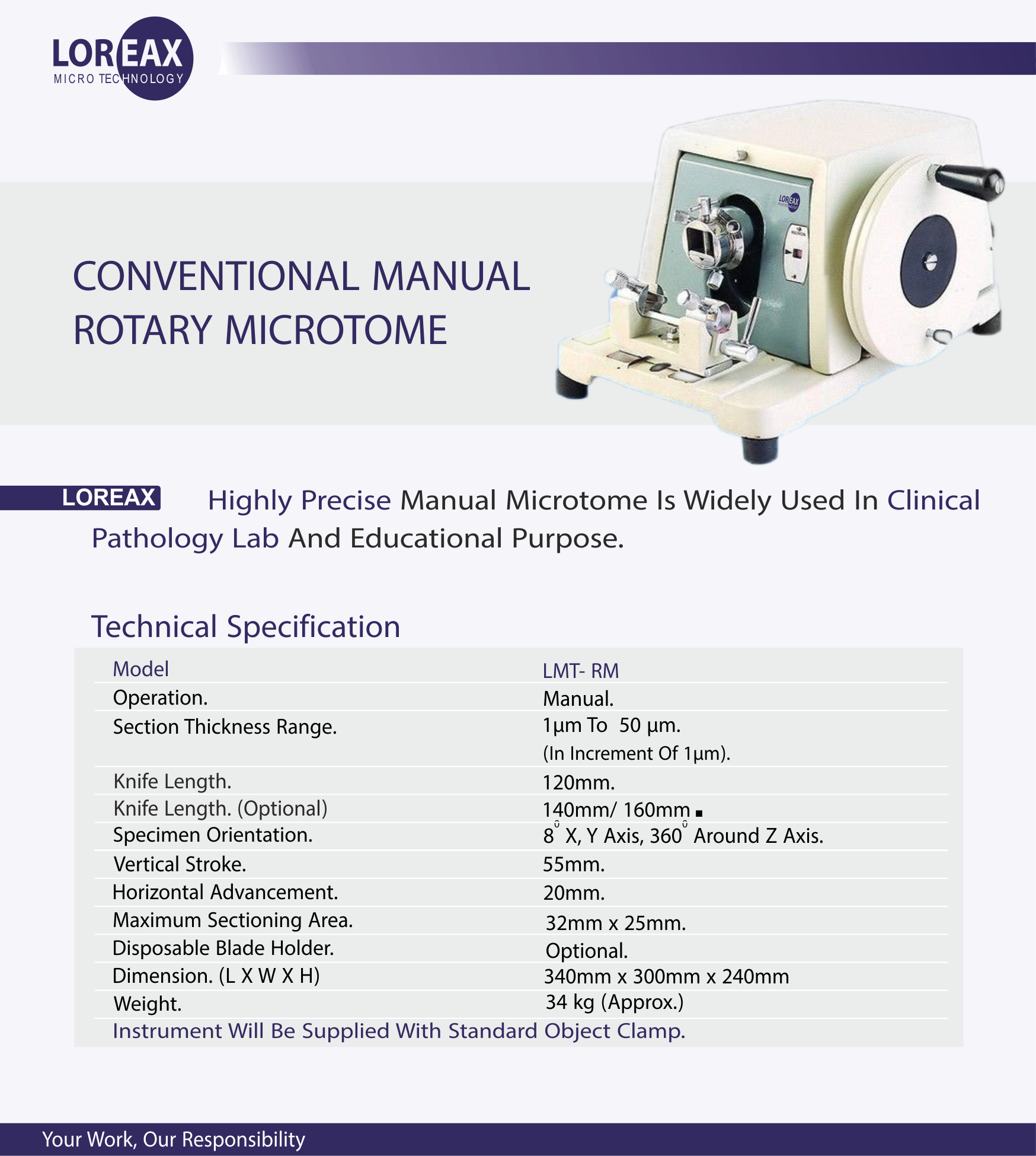 Conventional Manual Microtome